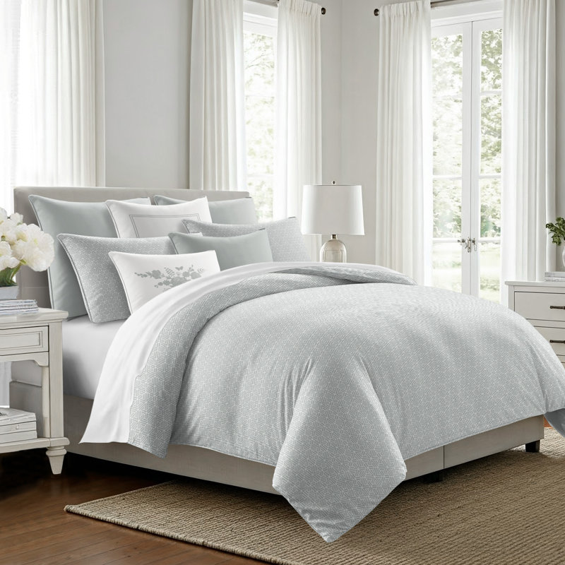 Perry Reversible Cotton Comforter Set, Cal.King Comforter + 2 King Shams