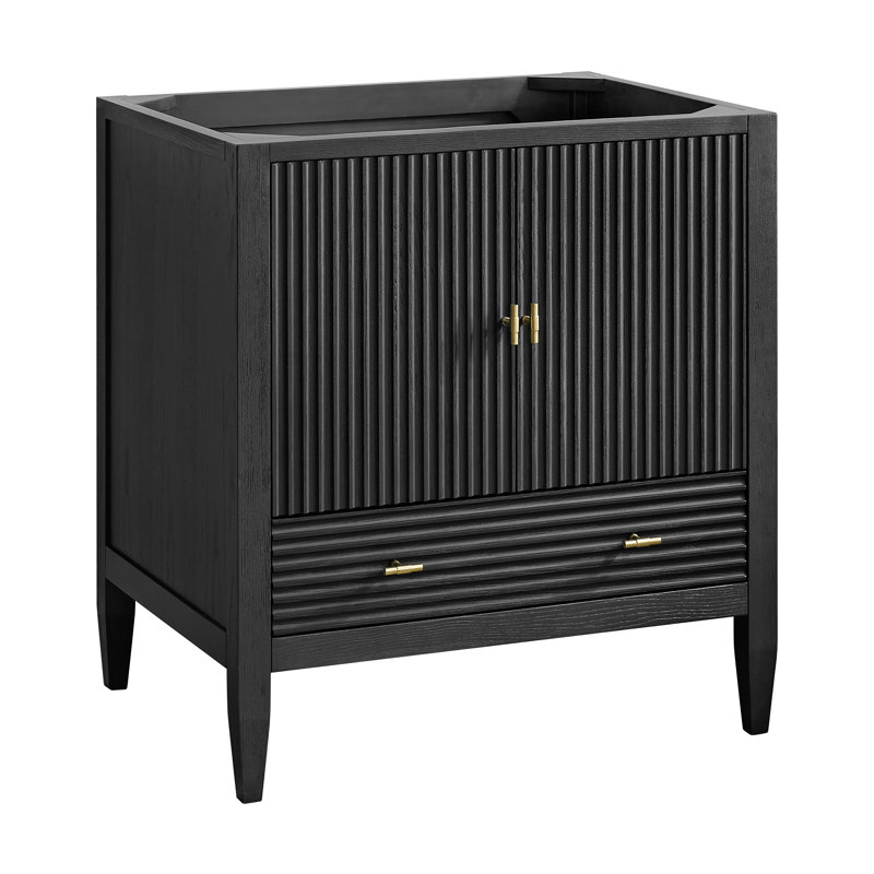 Myrrin 30" W Single Vanity, Carbon Oak, Phantome Eclos, 8" Widespread