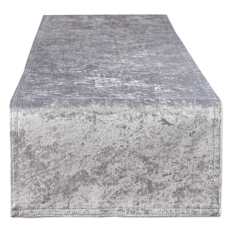 RED VELVET TABLE RUNNER 14X108, Silver