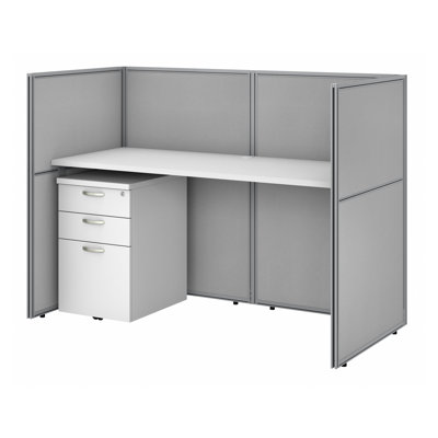 Easy Office Rectangle 1 Person Benching Workstation with Cable Management