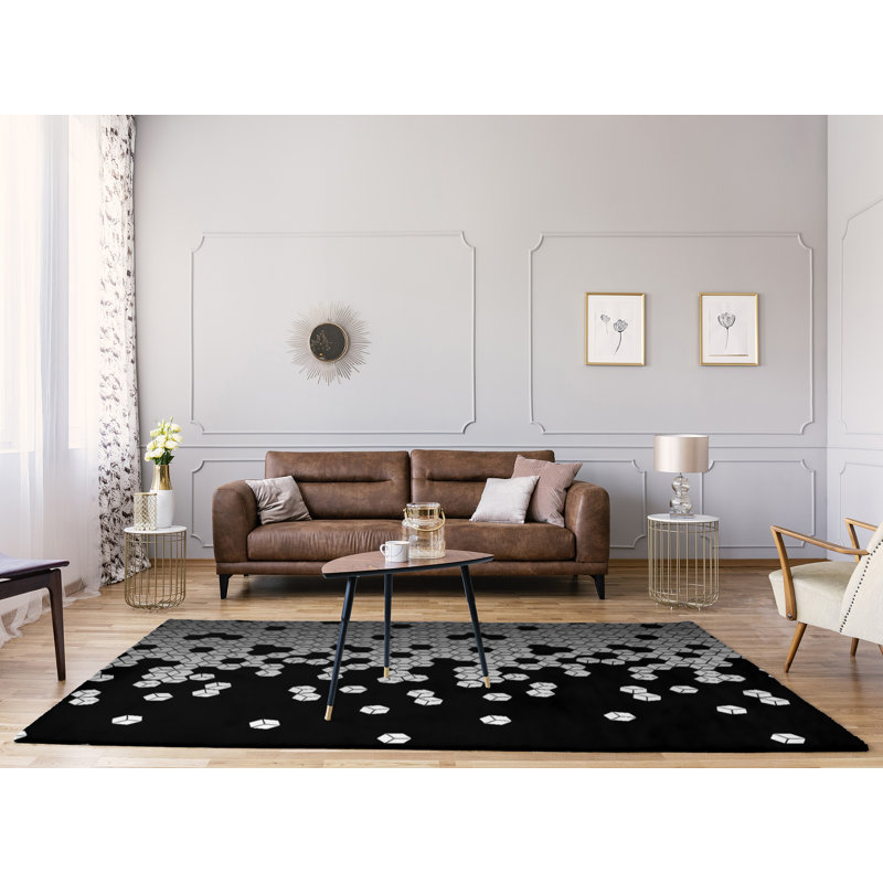 Tapis de fond à cubes noir culbuté, Rectangle 2 pi x 3 pi
