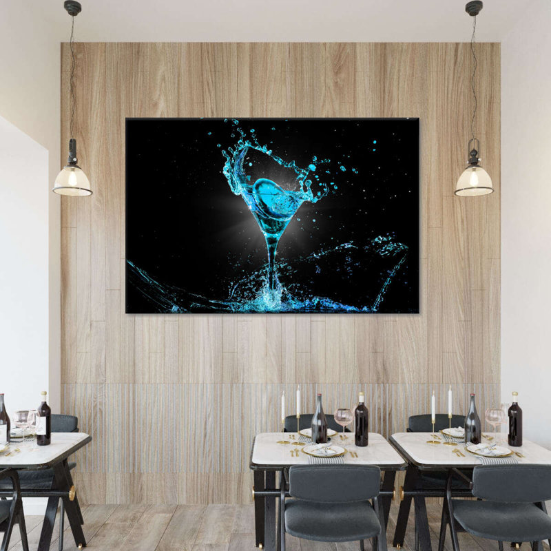 " Neon Blue Cocktail " by SodaPopArt, 48" H x 32" W x 1.25" D