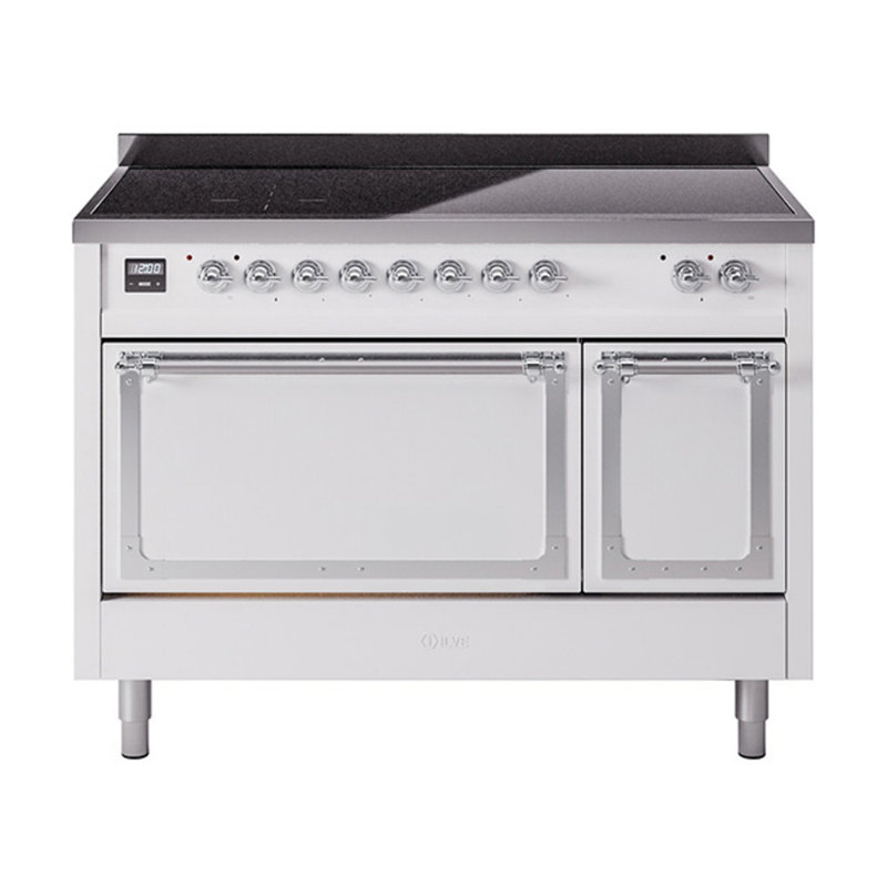 ILVE Nostalgie II Noblesse 48 po à induction, Blanc/chrome