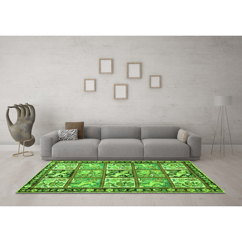 Washable Oriental Indoor Rug, Round 4'
