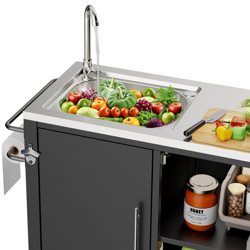 Outdoor Grill Table With Sink