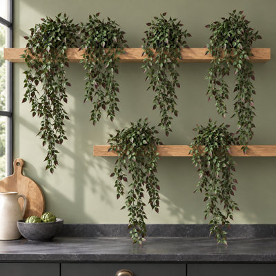 Multipack Hanging Plants Fire / UV Resistant 76 cm H Faux Fern Plant