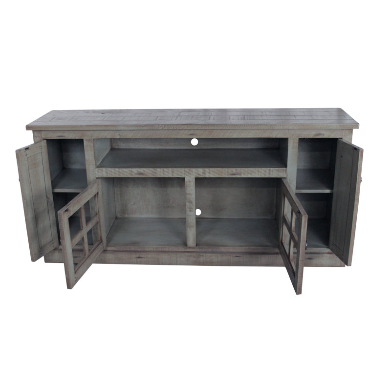 Ryne Unfinished TV Stand for TVs up to 78", Rustic Light Blue