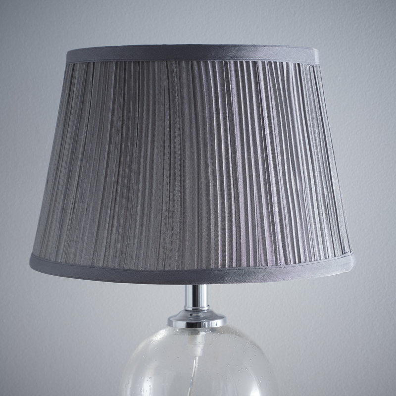 Faux Fur Empire Lamp Shade ( Uno ), Grey, 18cm H x 25cm W x 25cm D