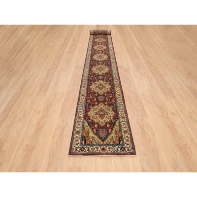 2'5" x 20'1" New Hand Knotted Red Wool Runner Oriental Rug - MOA10264960