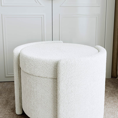 Bagryana 54cm Wide Round Solid Colour Footstool Ottoman with Storage