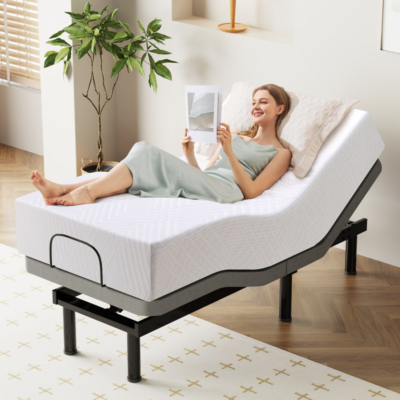 Twin Xl Adjustable Bed Frame, Electric Bed Base Frame With Wireless Remote,  Zero Gravity & Anti-Snore