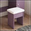 Ensemble de coiffeuse avec tabouret rembourré et miroir réglable à DEL