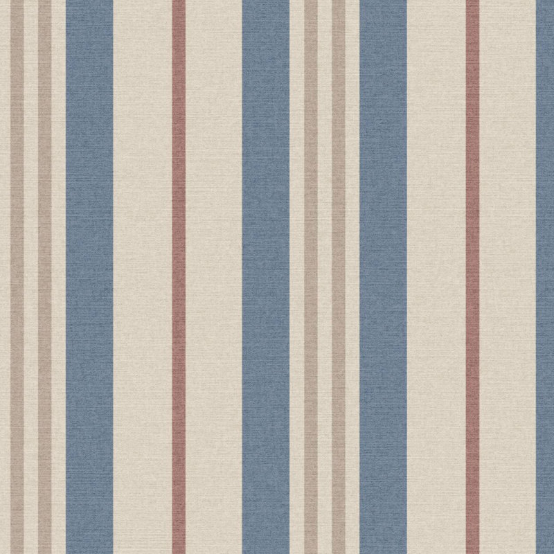 Joules Grove Stripe Pink/Blue Striped 10m x 52cm Matte Wallpaper Roll, Blue