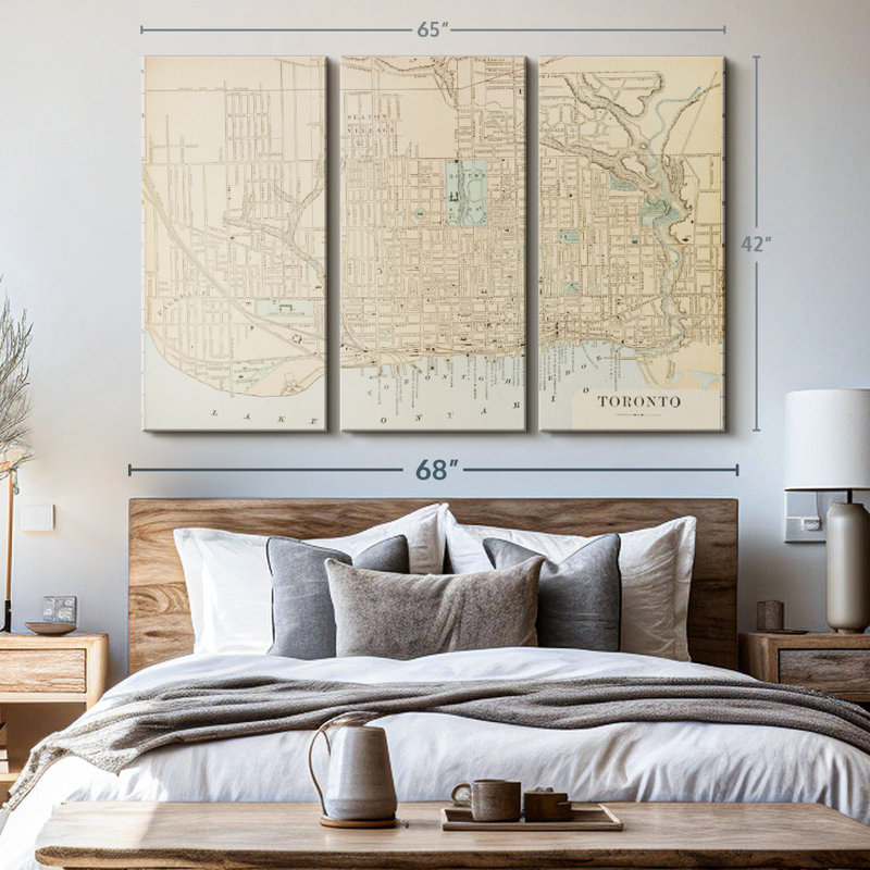 «Map Of Toronto» sur toile, H 42 po x l 65 po x P 1,25 po
