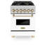 Cuisinière à double carburant 24 po ZLINE Autograph Edition en acier inoxydable résistant aux empreintes digitales-123867014
