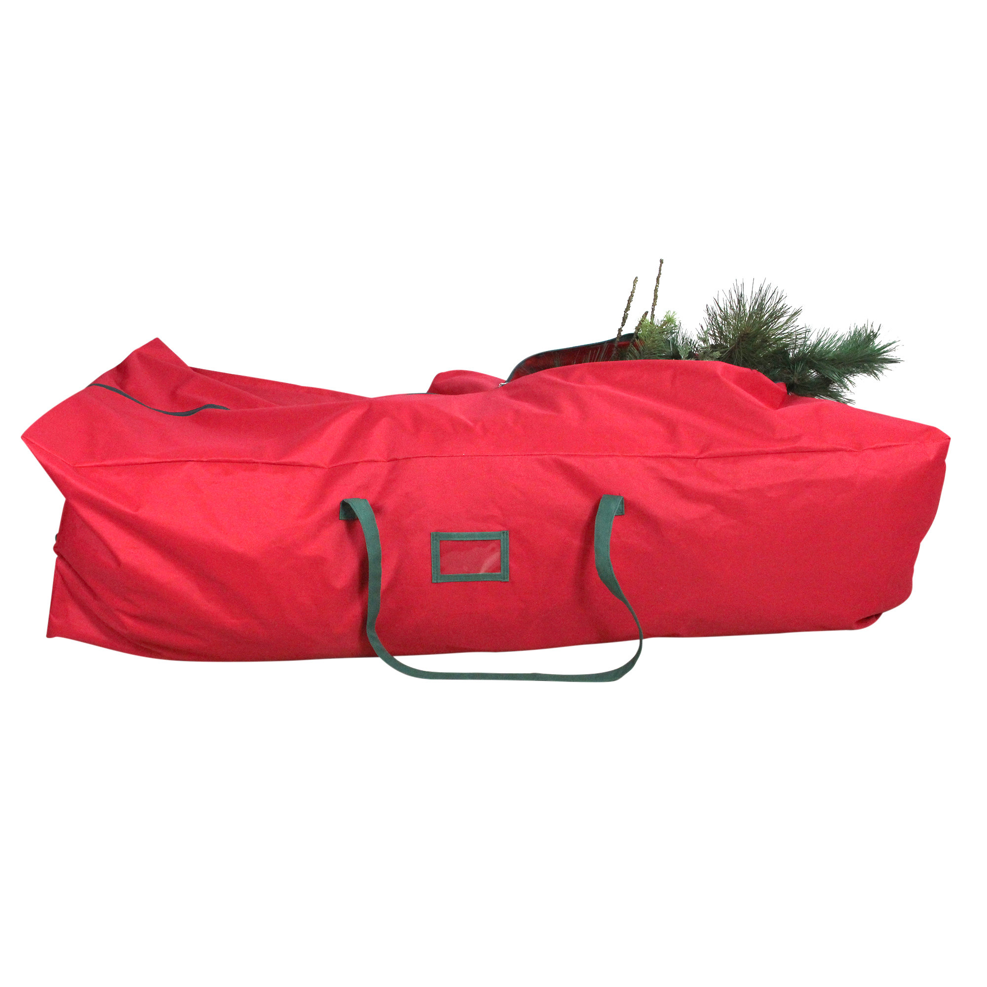 Northlight 7.5' Red and Green Rolling Artificial Christmas Tree Storage
