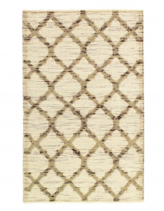 Demontrae Hand Knotted Area Rug in Beige