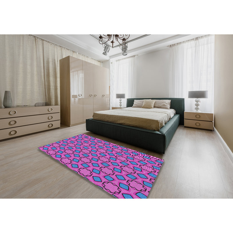 Tapis mauve / bleu Power Loom, Rectangle 6 pi x 9 pi
