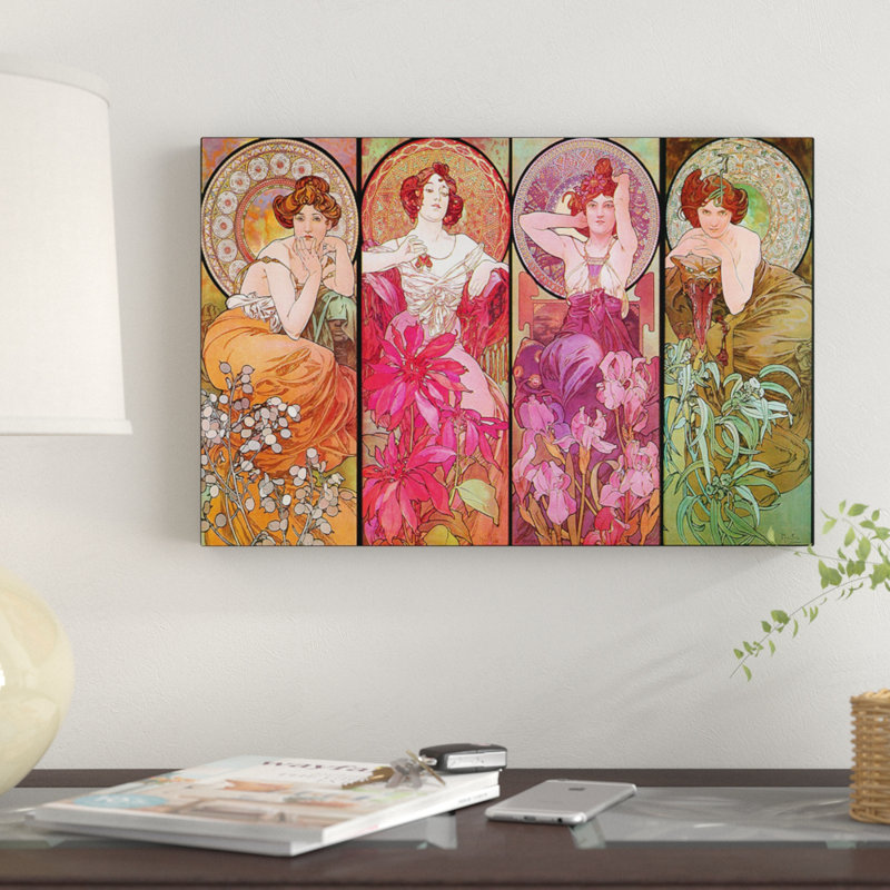 «The Precious Stones (Ruby, Emerald, Amethyst, Topaz), 1900», reproduction sur toile, H 12 po x l 18 po x P 1,5 po