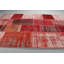 Grand tapis patchwork surdimensionné en rouge pour la salle à manger - Style turc rétro et Oushak antique