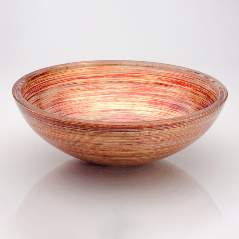 Graffiti 17.4'' L Bathroom Sink, Red/Gold/Ivory