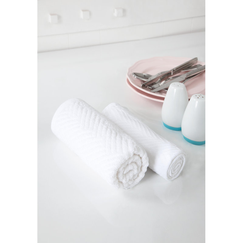 Cotton Jacquard Dish Cloth Kitchen Towel, White