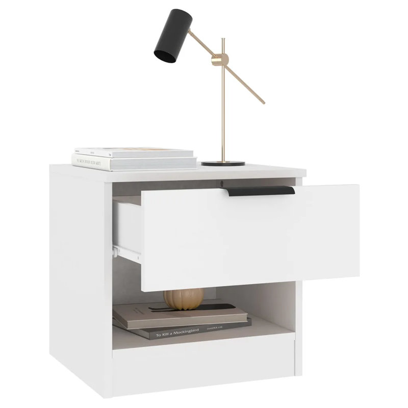 Jaramiah 40cm W Solid Wood Bedside Table, White