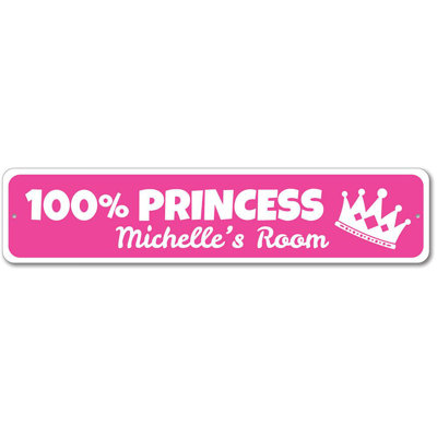 Plaque princesse couronne en métal