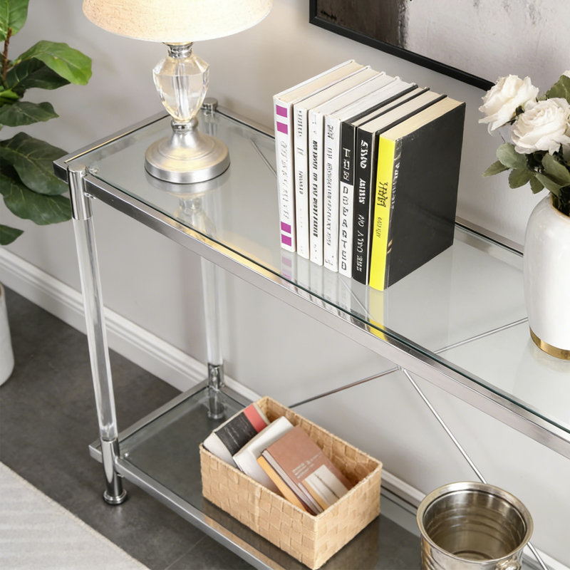 Console moderne en verre transparent