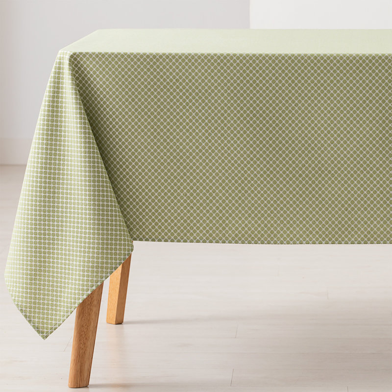 Anguilla Floral Cotton Tablecloth, 200cm W x 140cm L, Green