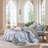 MooMee Lightweight Duvet Cover Set with Zipper Closure 8 Ties 100% Washed Cotton Linen Like Textured Soft Breathable All-Season-111219973-109236635