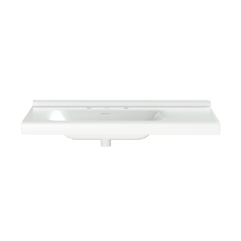 Lavabos rectangulaires pour lavabo de salle de bain de 36 pouces, lavabos de salle de bain rectangulaires modernes, lavabos de salle de bain en céramique de porcelaine. Blanc, l 36 po x P 20 po - Lavabo seulement!