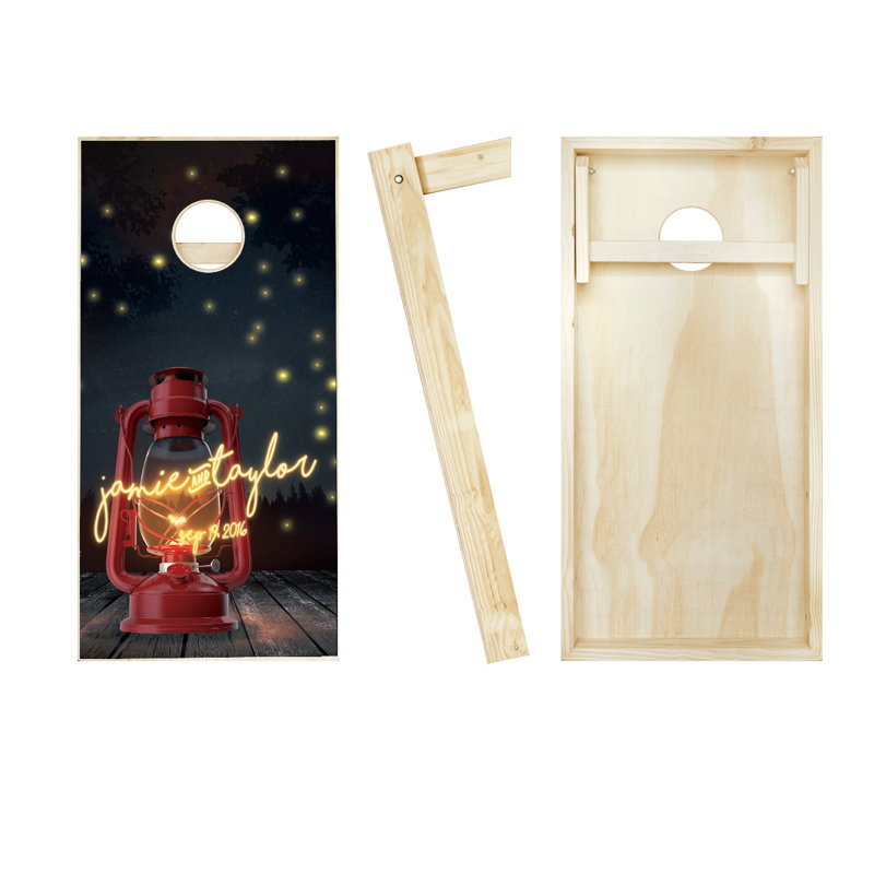 Ensemble de cornhole en bois massif 2 pi x 4 pi Firefly Forest