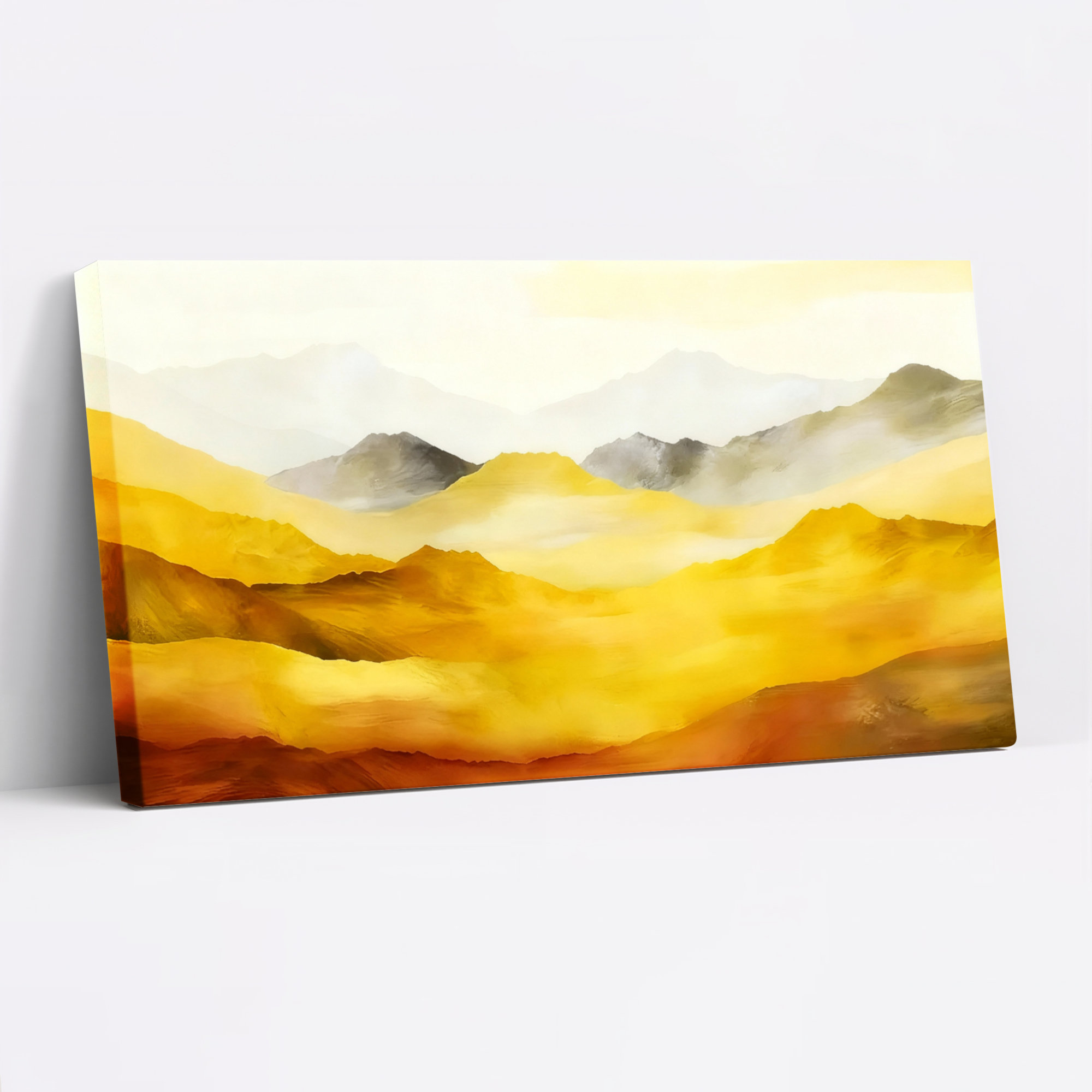 Latitude Run® Abstract Mountain Landscape Canvas Wrapped Wall Art Oil ...