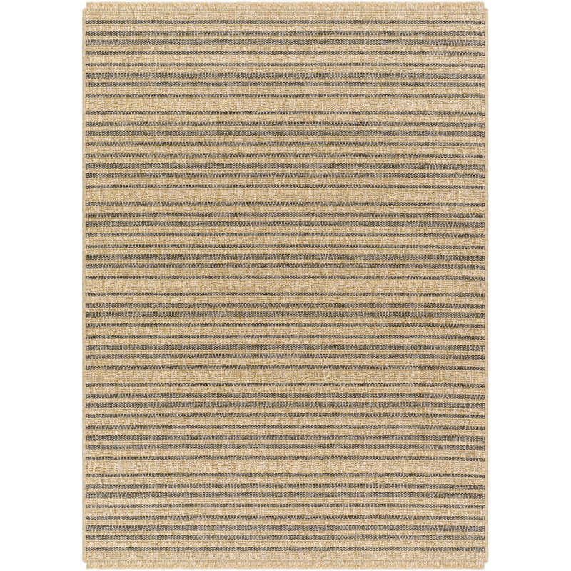 Tarri Boho Jute-Look Striped Brown Area Rug, Rectangle 275 x 200 cm