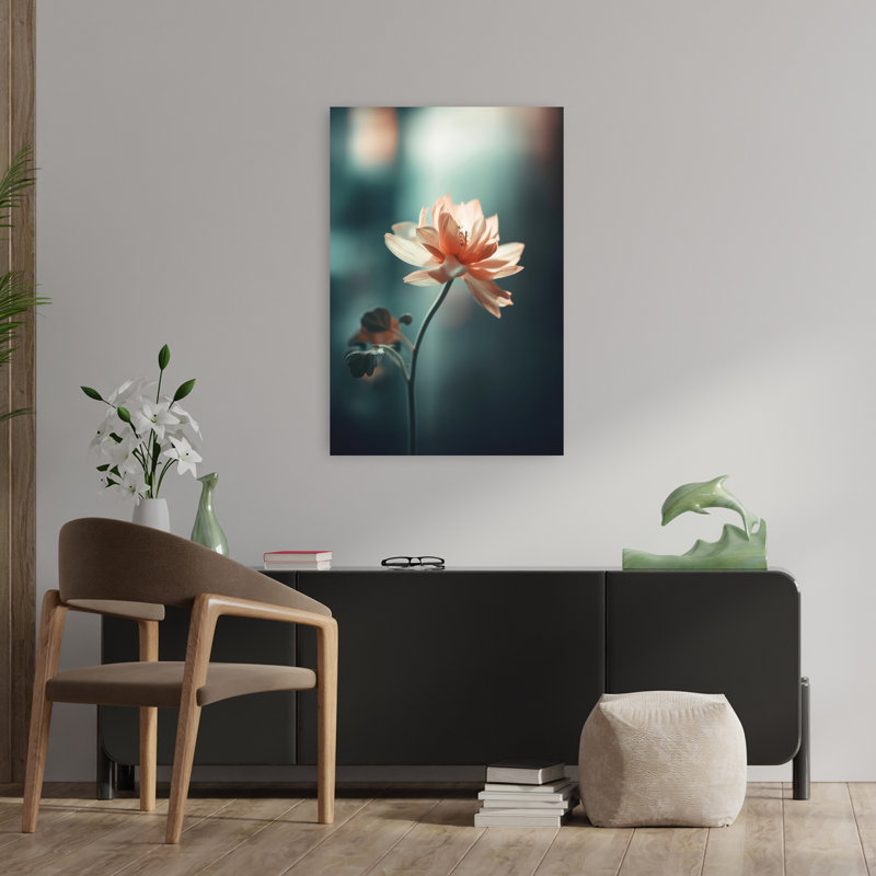 Petal Serenity Contemporary Elegant Modern Flower Nature Wall Art Print 1 Piece Wrapped Canvas Wall Art