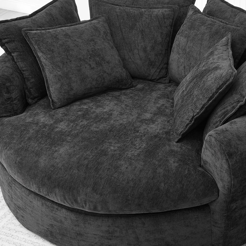 Canapé-lit rond plein Bon Bonet 59,8 po, Noir