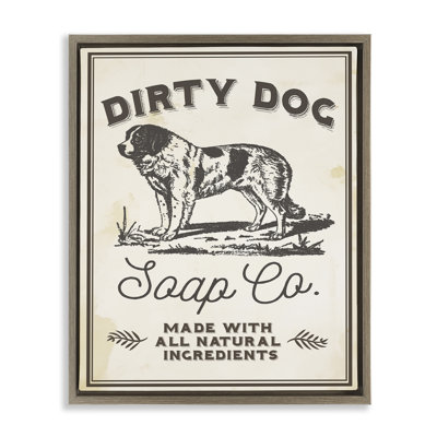 Art mural sur toile flottant, "Dirty Dog Soap", Drapé par Daphne Polselli
