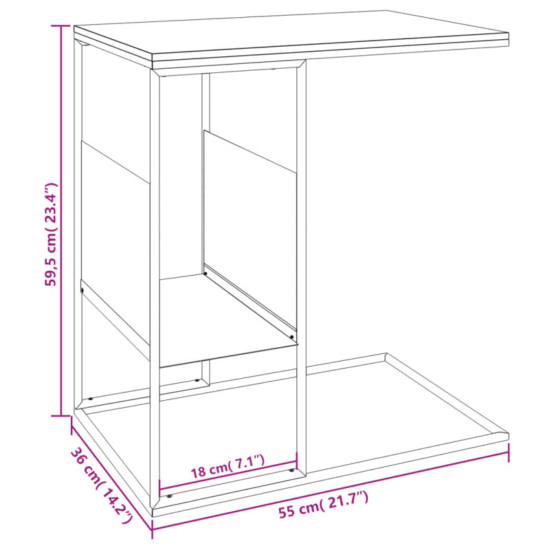 Jarquavius Frame End Table, Beige, Black