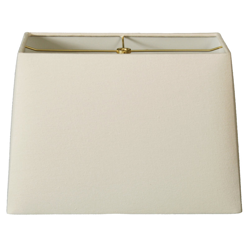 Abat-jour rectangulaire en soie / shantung (araignée), Lin coquille d'œuf, H 9,5 po x l 12 po x P 8 po