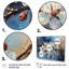 Pomme rond bleu et blanc artistique sur toile III-88526962-88526961