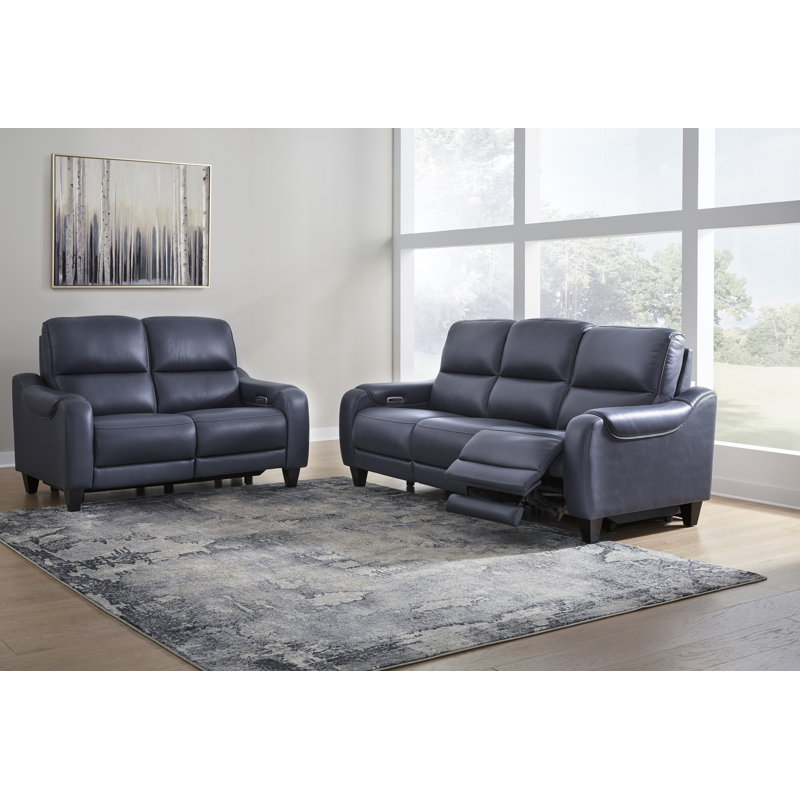 Andreka Power Reclining Loveseat, Navy