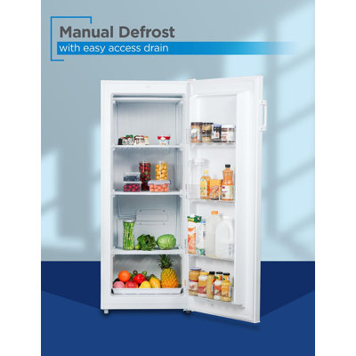 BLACK+DECKER 8.5 Cu. Ft. Upright Freezer, Stand Up Freezer with Mechanical Temperature Control, Freezer Upright with 3 Shelves and 4 Door Bins, Manual Defrost, R600a Refrigerant, BUF850LW, White