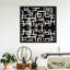 Motif géométrique noir, lignes et carrés modernes - impression sur toile-71090064-71090065