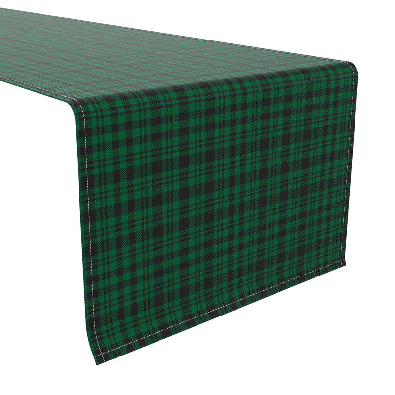 Furtek Rectangular Plaid Cotton Twill Table Runner, 72" L x 16" W