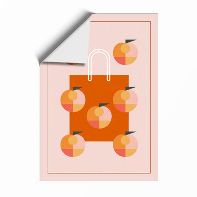 Bag and Peaches Modern - Framed Print