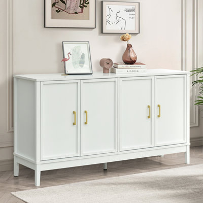 Walter Large Buffet Sideboard Cabinet with Storages, 60" Modern Buffet Table Coffee Bar Wine Bar Storage Cabinet with 4 Doors for Dining Room, Living by Winston Porter