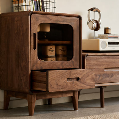 Simple Single Door Glass Accent Cabinet