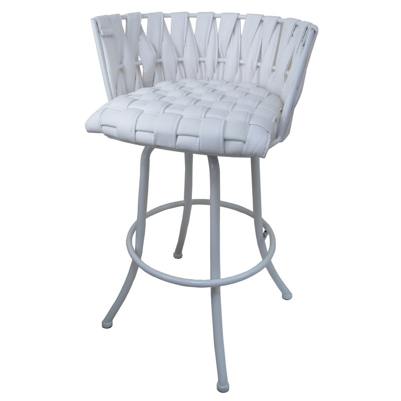Tabouret pivotant Gorrell, Tabouret de comptoir (siège d'une hauteur de 26 p, Blanc