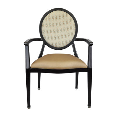 Madison Upholstered Back Armchair in Black/White/Beige